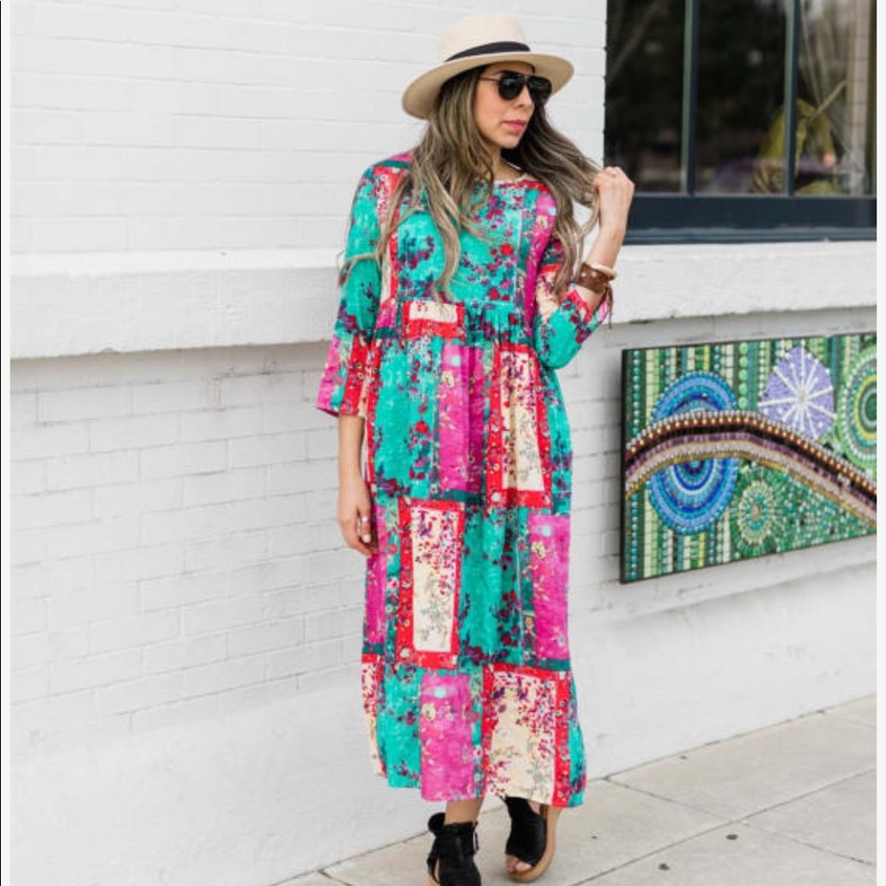 Mixed Print maxi dress